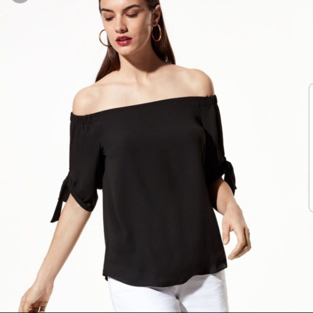 Aritzia Babaton Black 100% Cotton Malik Off-The-Shoulder Top - L